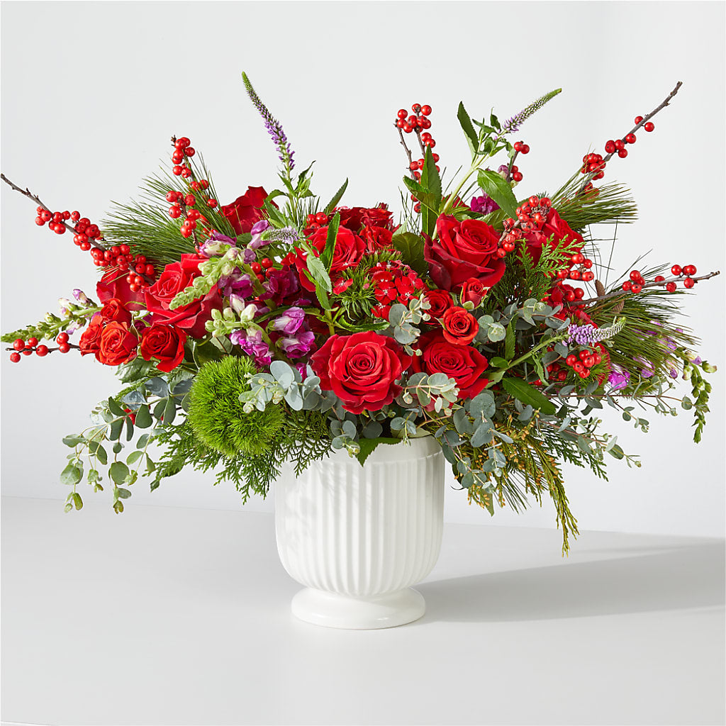 Big Red Bow Bouquet – Gibney-sims Flowers, Hannibal MO