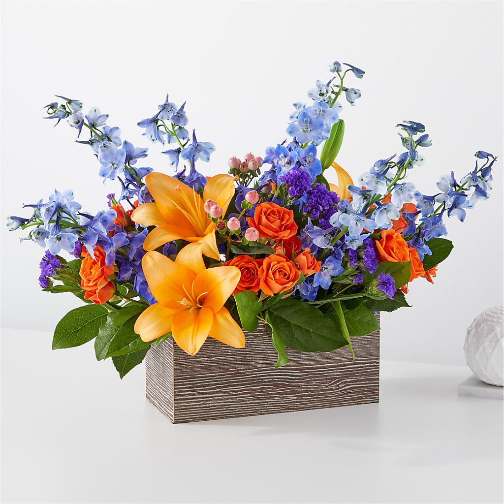 Radiant Citrus Box Bouquet – Gibney-sims Flowers, Hannibal MO