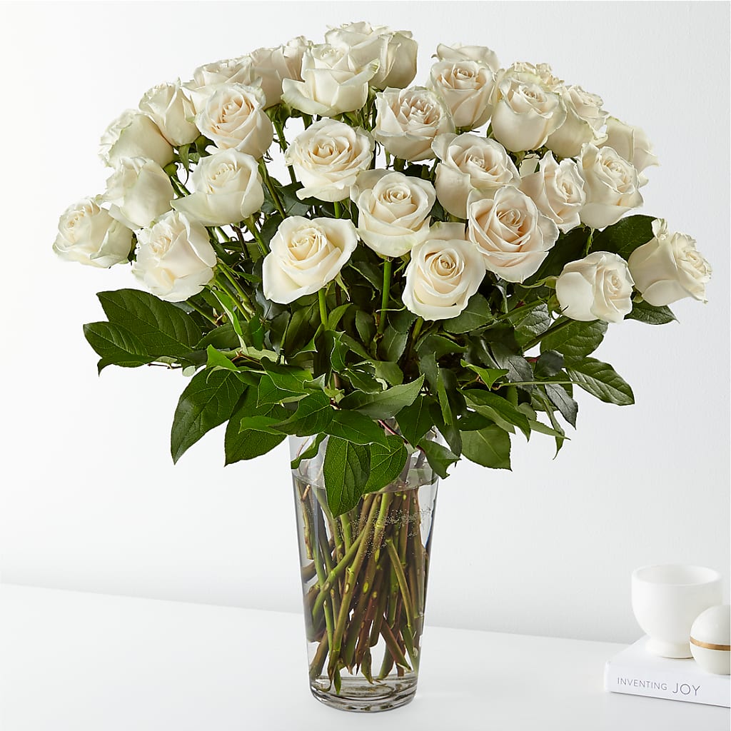 Long Stem White Rose Bouquet – Gibney-sims Flowers, Hannibal MO