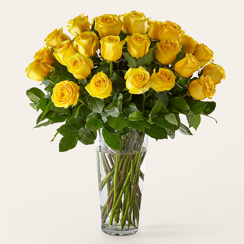 Long Stem Yellow Rose Bouquet – Gibney-sims Flowers, Hannibal MO
