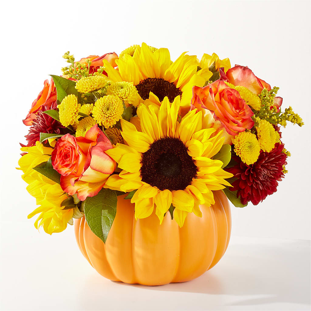 Golden Gourd Pumpkin Bouquet – Gibney-sims Flowers, Hannibal MO