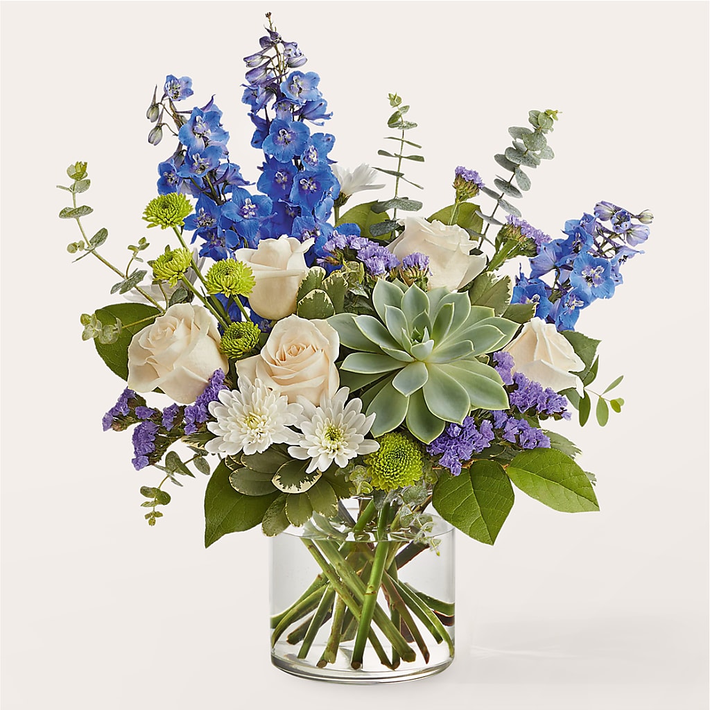 Cerulean Waves Bouquet – Gibney-sims Flowers, Hannibal MO