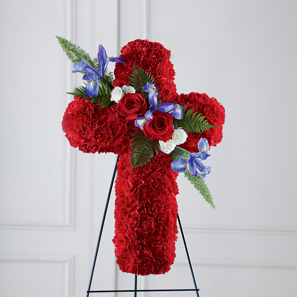 Faithful Hero Floral Cross – Gibney-sims Flowers, Hannibal MO