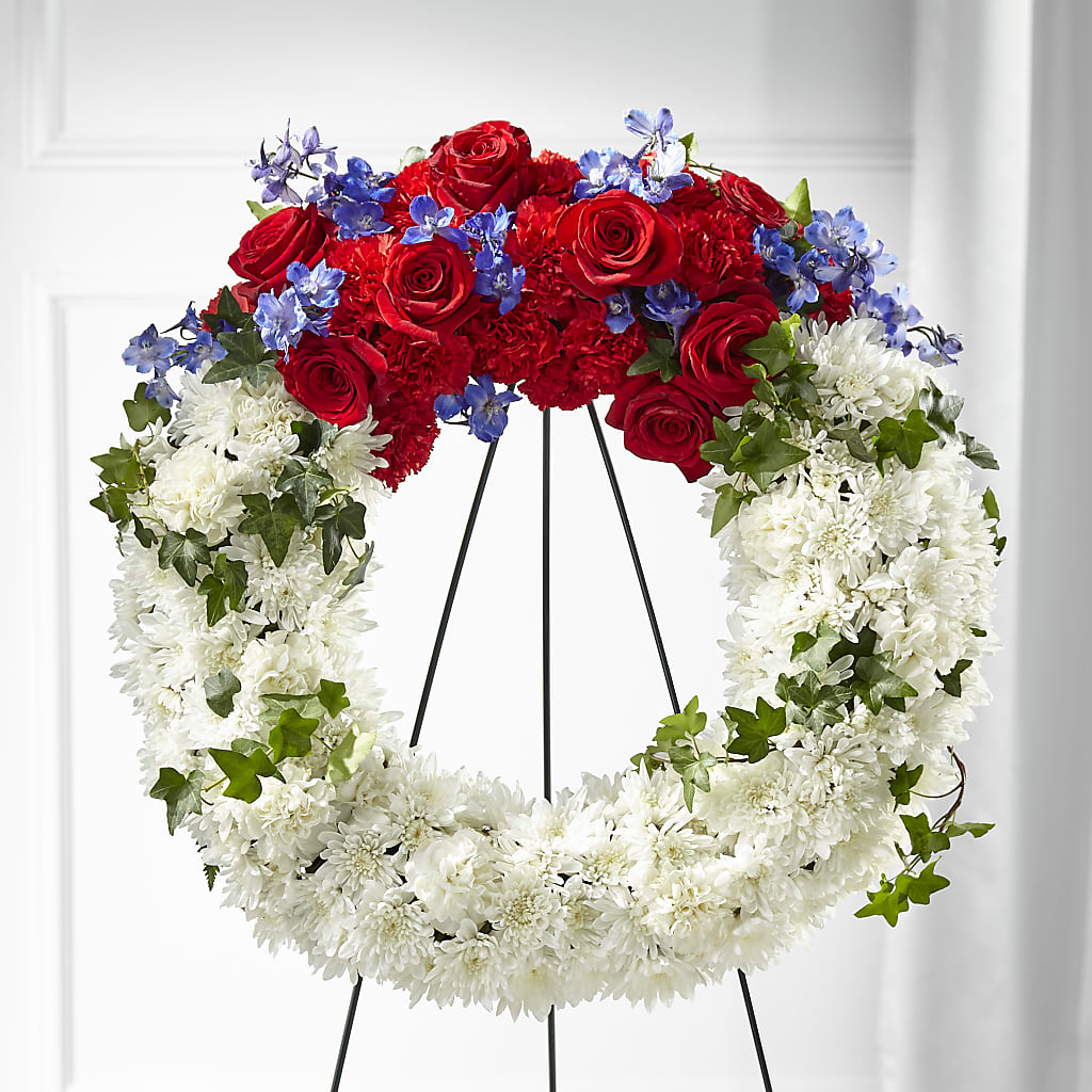 Patriotic Passion Wreath – Gibney-sims Flowers, Hannibal MO
