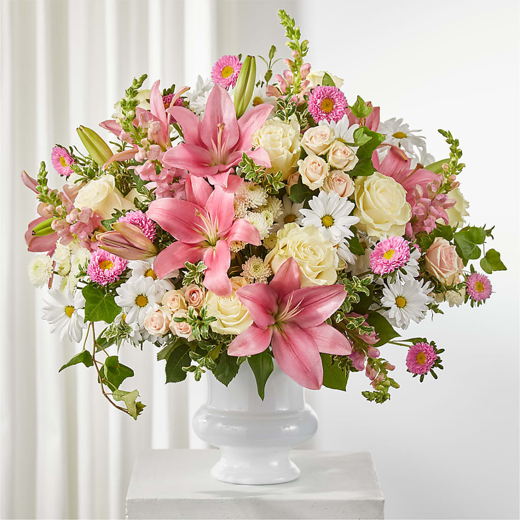 Empathetic Blooms Urn Arrangement – Gibney-sims Flowers, Hannibal MO