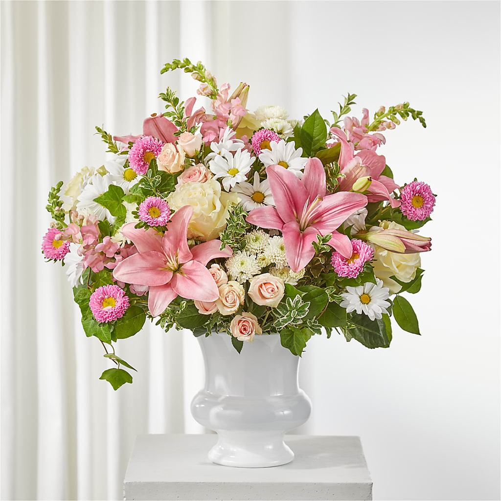Empathetic Blooms Urn Arrangement – Gibney-sims Flowers, Hannibal MO