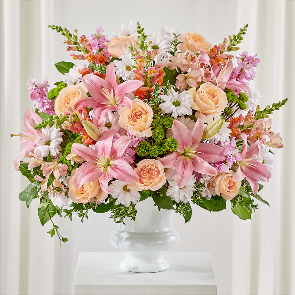 Heartfelt Gesture Urn Arrangement – Gibney-sims Flowers, Hannibal MO