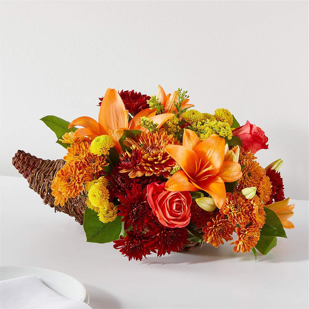 Bouquet of Blessings Cornucopia – Gibney-sims Flowers, Hannibal MO