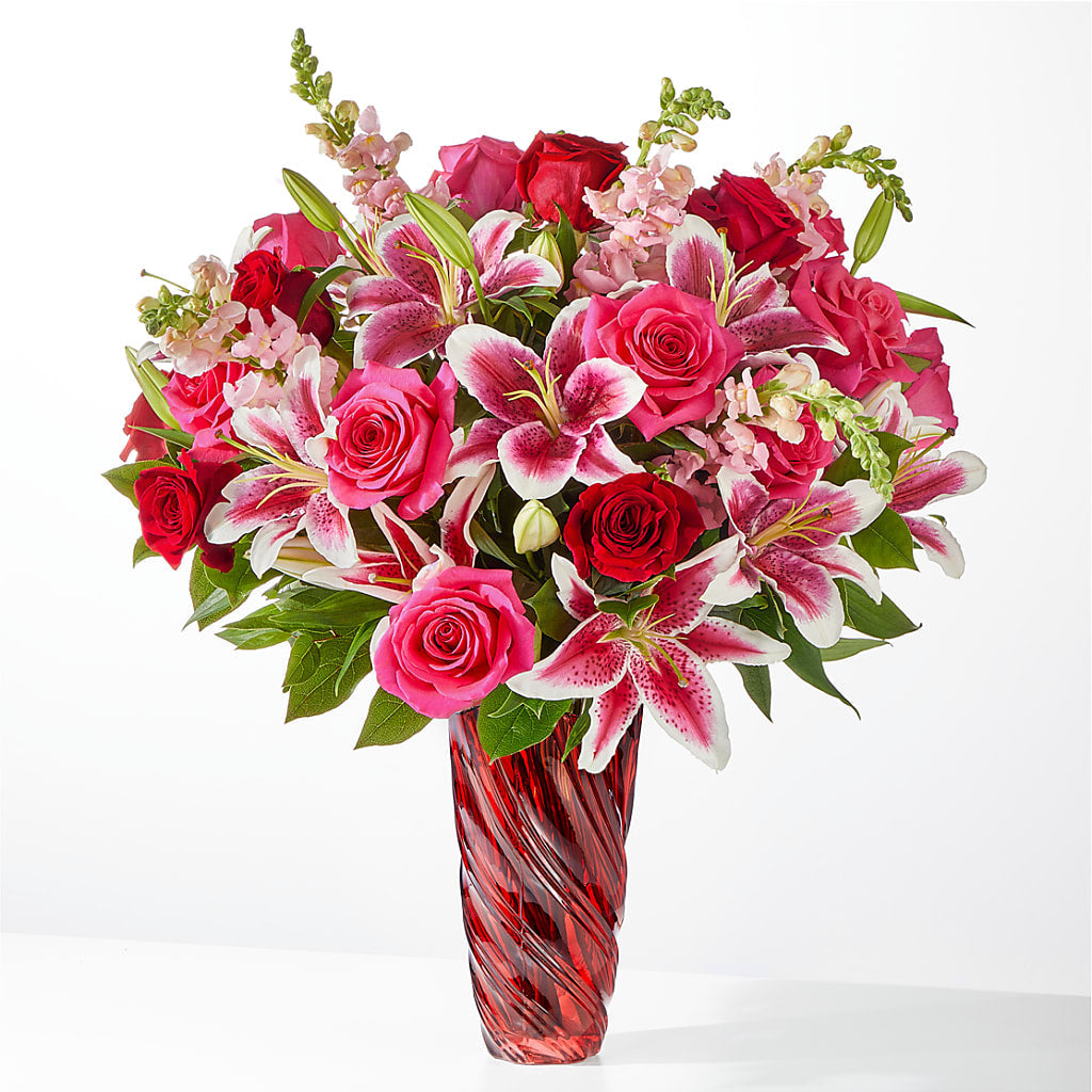 Always You Bouquet with Luxe Swirl Vase – Gibney-sims Flowers, Hannibal MO
