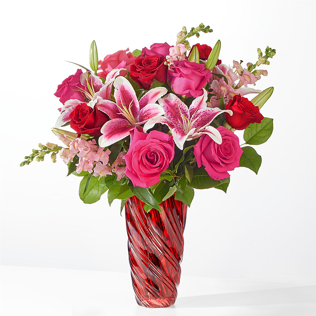 Always You Bouquet with Luxe Swirl Vase – Gibney-sims Flowers, Hannibal MO
