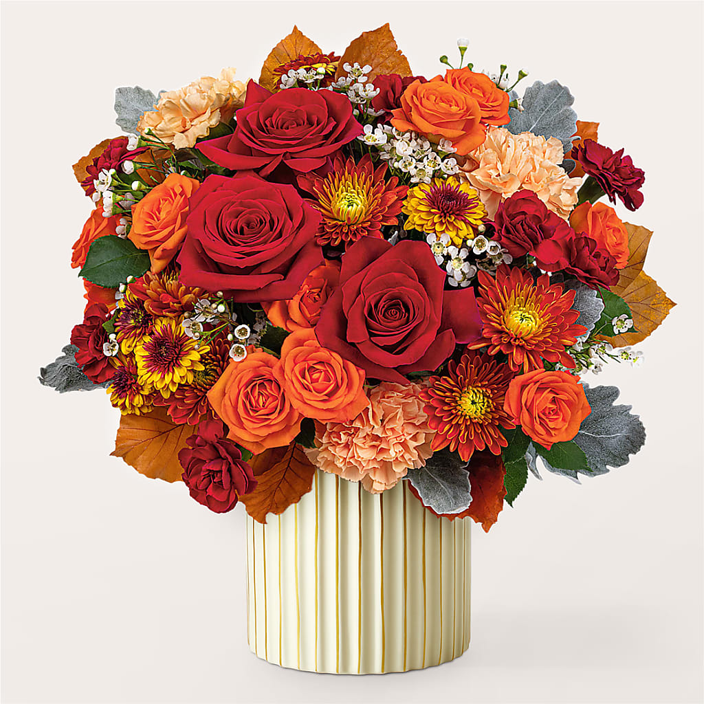 Merlot Bouquet with Ivory Vase – Gibney-sims Flowers, Hannibal MO