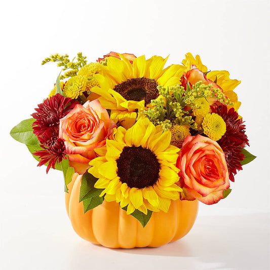 Golden Gourd Pumpkin Bouquet –  Gibney-sims Flowers, Hannibal MO