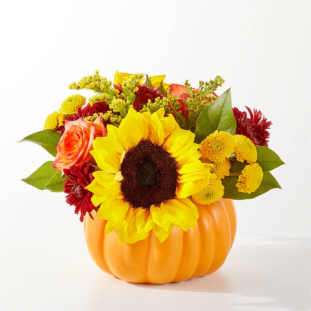 Golden Gourd Pumpkin Bouquet –  Gibney-sims Flowers, Hannibal MO