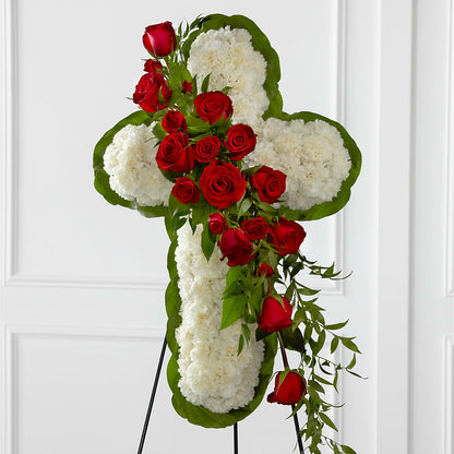 Floral Cross Easel –  Gibney-sims Flowers, Hannibal MO