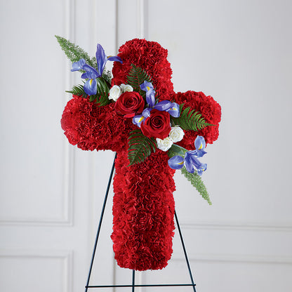Faithful Hero Floral Cross –  Gibney-sims Flowers, Hannibal MO