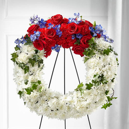 Patriotic Passion Wreath –  Gibney-sims Flowers, Hannibal MO