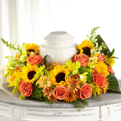 Faithful Sunflower Cremation Adornment –  Gibney-sims Flowers, Hannibal MO