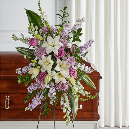 Grateful Hearts Standing Spray –  Gibney-sims Flowers, Hannibal MO