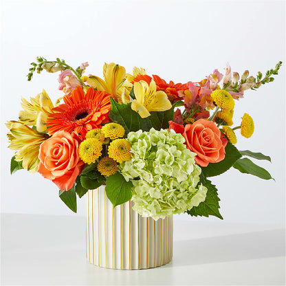 Autumn Sunshine Bouquet with Ivory Vase –  Gibney-sims Flowers, Hannibal MO
