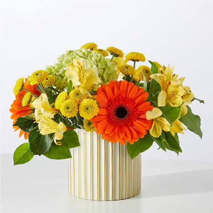 Autumn Sunshine Bouquet with Ivory Vase –  Gibney-sims Flowers, Hannibal MO