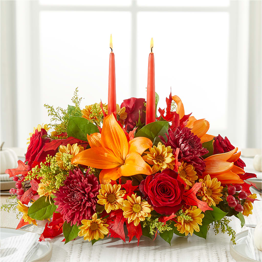 Autumn's Embrace Centerpiece –  Gibney-sims Flowers, Hannibal MO