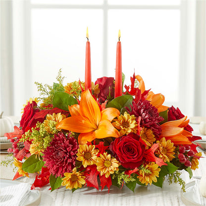 Autumn's Embrace Centerpiece –  Gibney-sims Flowers, Hannibal MO
