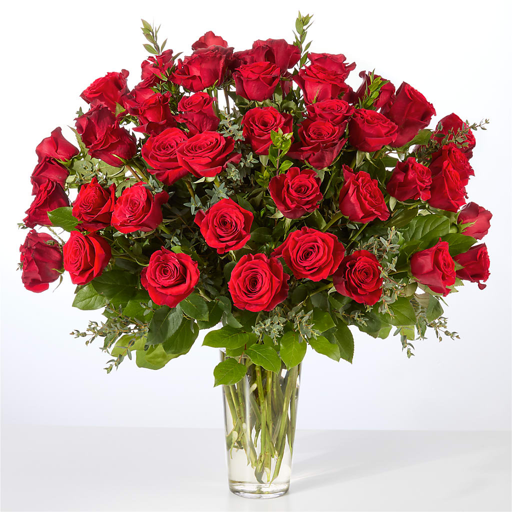 Forever Yours Fifty Stem Red Rose Bouquet –  Gibney-sims Flowers, Hannibal MO